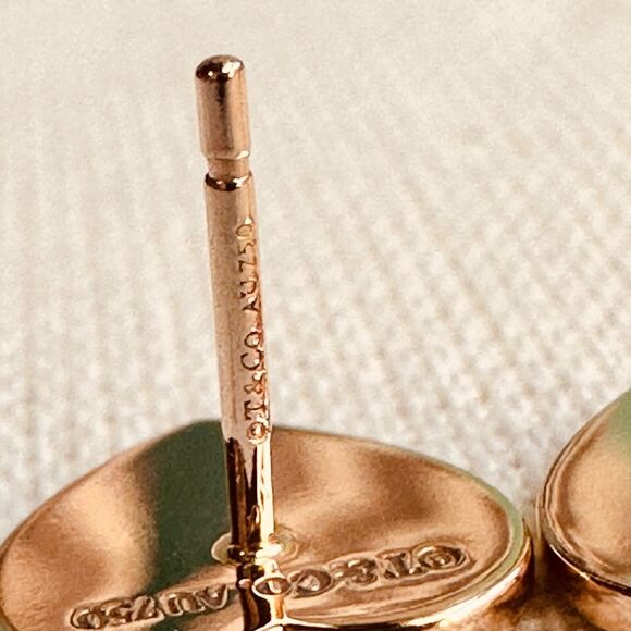 NEW Return to Tiffany Co. Mini Rose Gold Heart with Diamonds Earrings - Picture 7 of 8